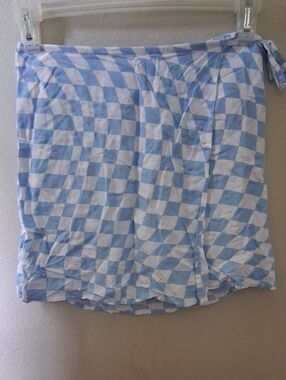 art class Blue and White Checkered Girls Skirt